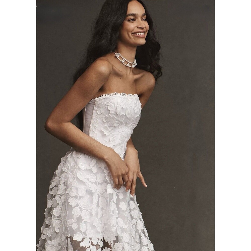 Helsi Florence Strapless Lace Applique Midi Dress Women’s Size S